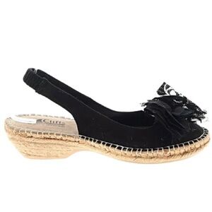 Cliffs By White Mountain Black Espadrille Slingback Sandals